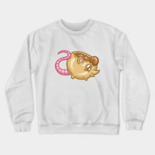 Cute Baby Rat Coffee Cup Cartoon Illustration Crewneck Sweatshirt